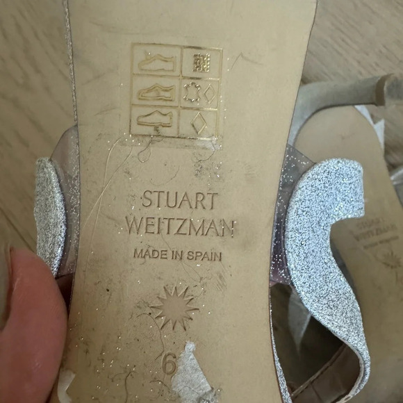 STUART WEITZMAN
Mariposa Glitter Leather Sandals size 6 - Picture 6 of 7